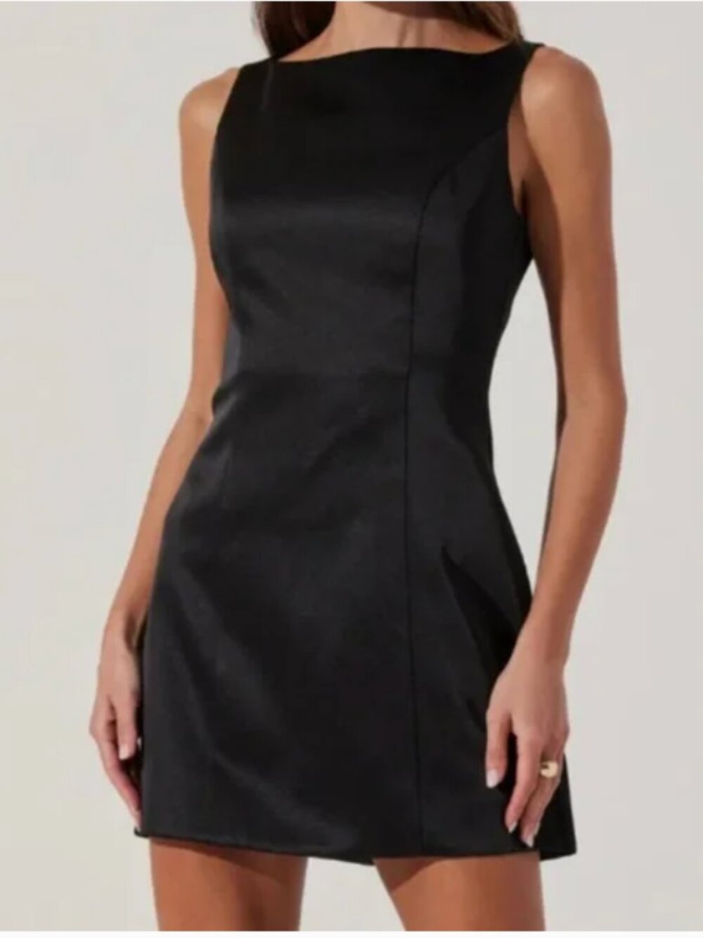 A&F High-Neck Satin Sculpt Mini Dress - Size M Tall